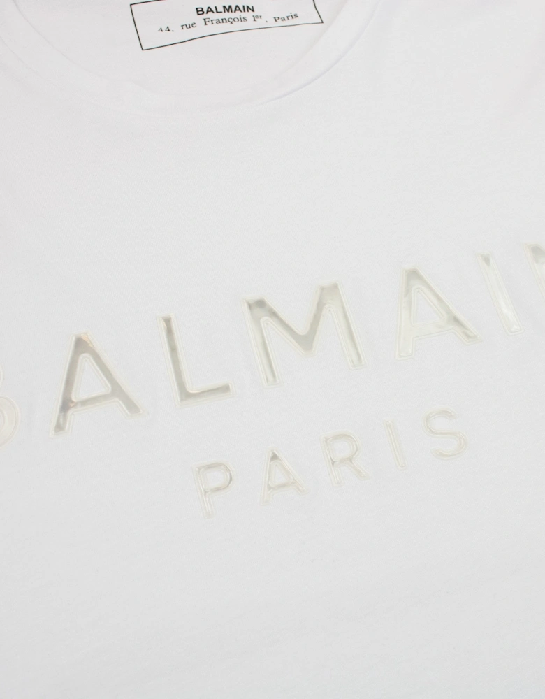 Reflective Paris Logo T Shirt White