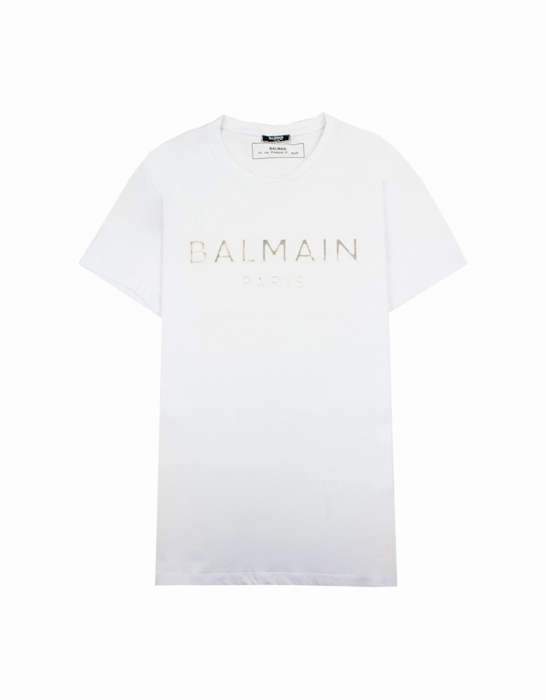 Reflective Paris Logo T Shirt White