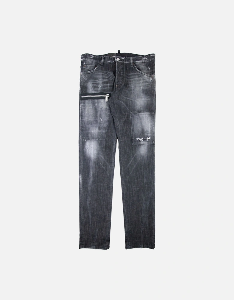 Black Knee Patch Cool Guy Jean Black