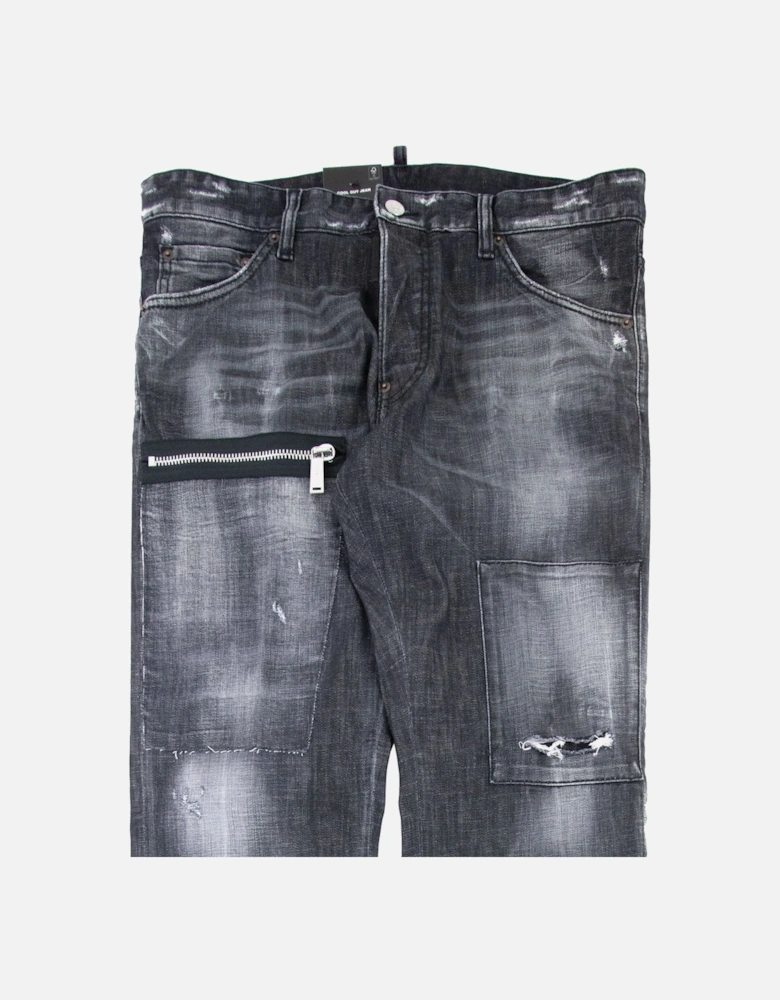 Black Knee Patch Cool Guy Jean Black