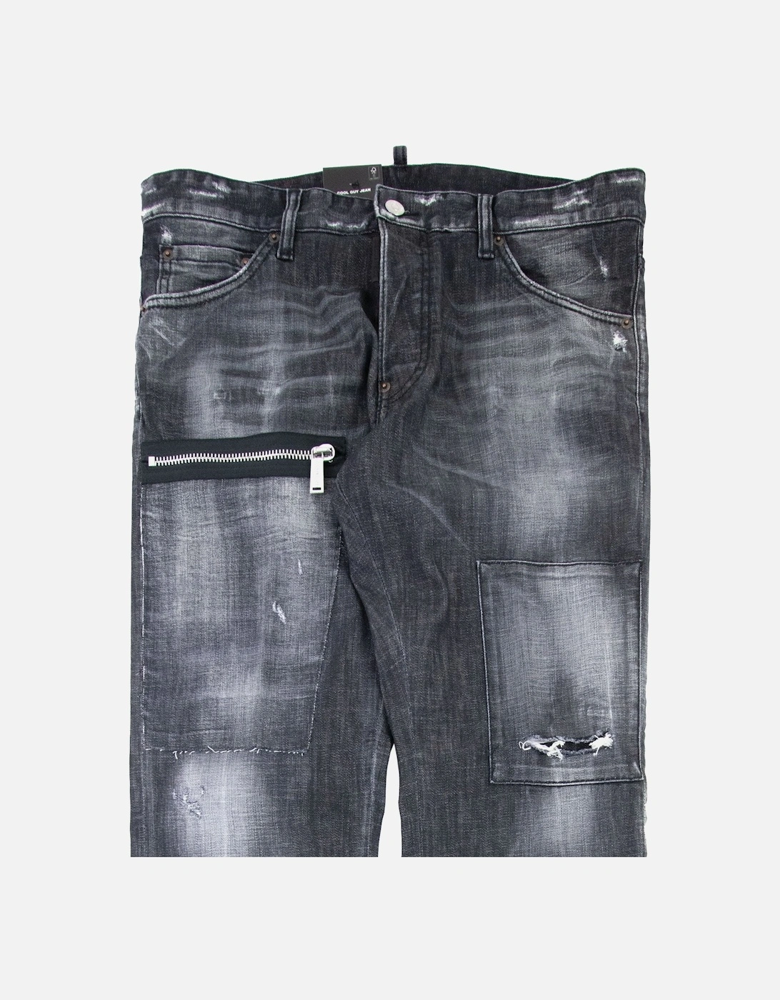 Black Knee Patch Cool Guy Jean Black