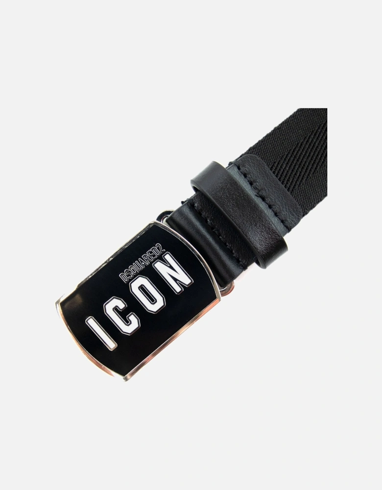 Be Icon Plaque Belt Black