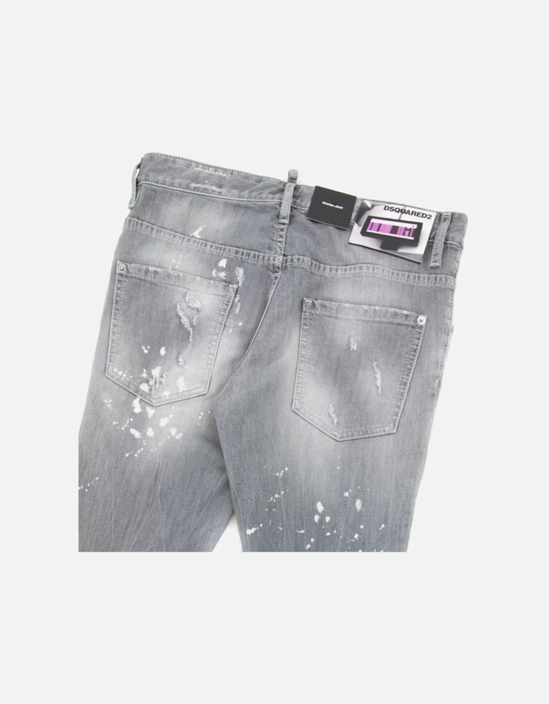 Skater Denim Wash Ripped Jeans Light Grey 852