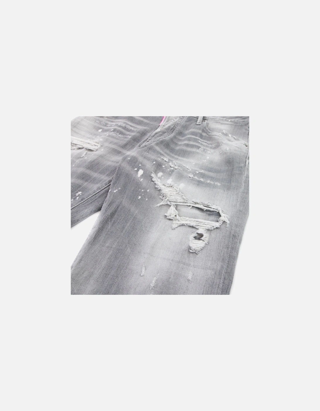 Skater Denim Wash Ripped Jeans Light Grey 852