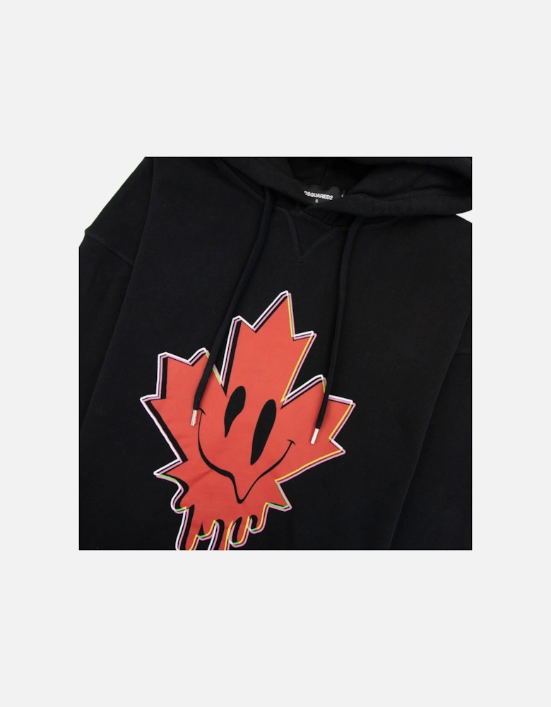 Leaf Logo Hoodied Sweatshirt Black