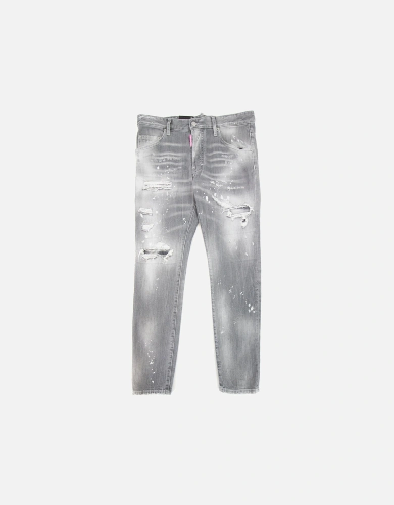 Skater Denim Wash Ripped Jeans Light Grey 852