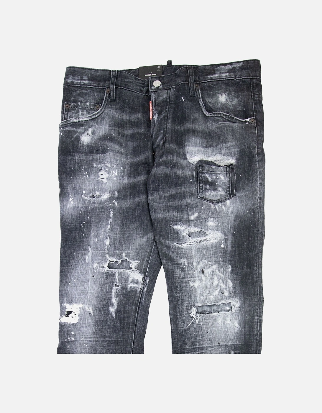 Black Ripped Wash Skater Jean Black