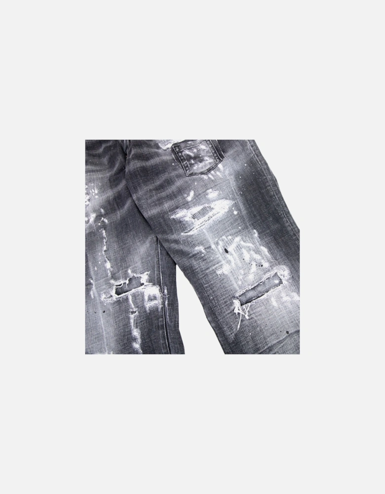 Black Ripped Wash Skater Jean Black