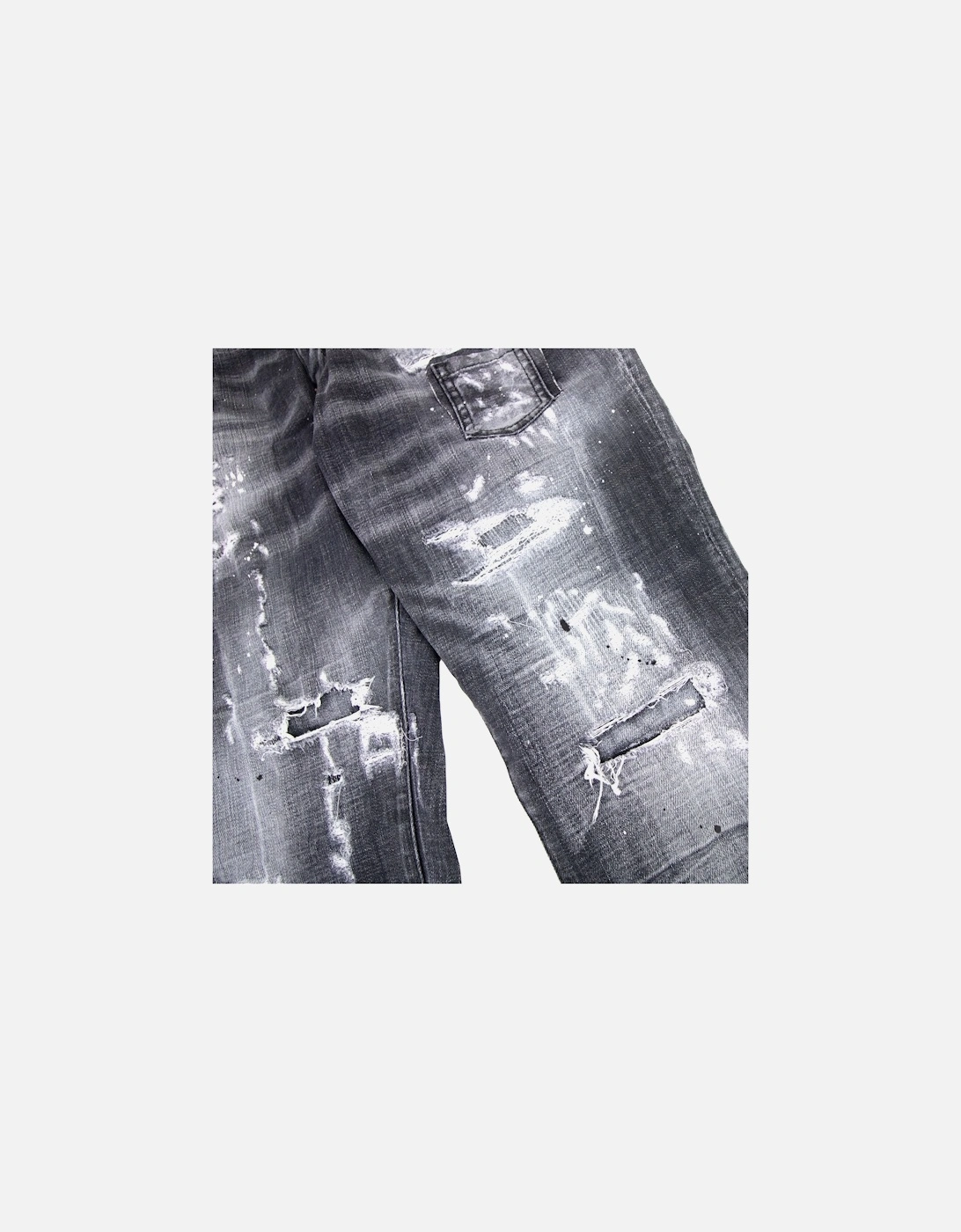 Black Ripped Wash Skater Jean Black