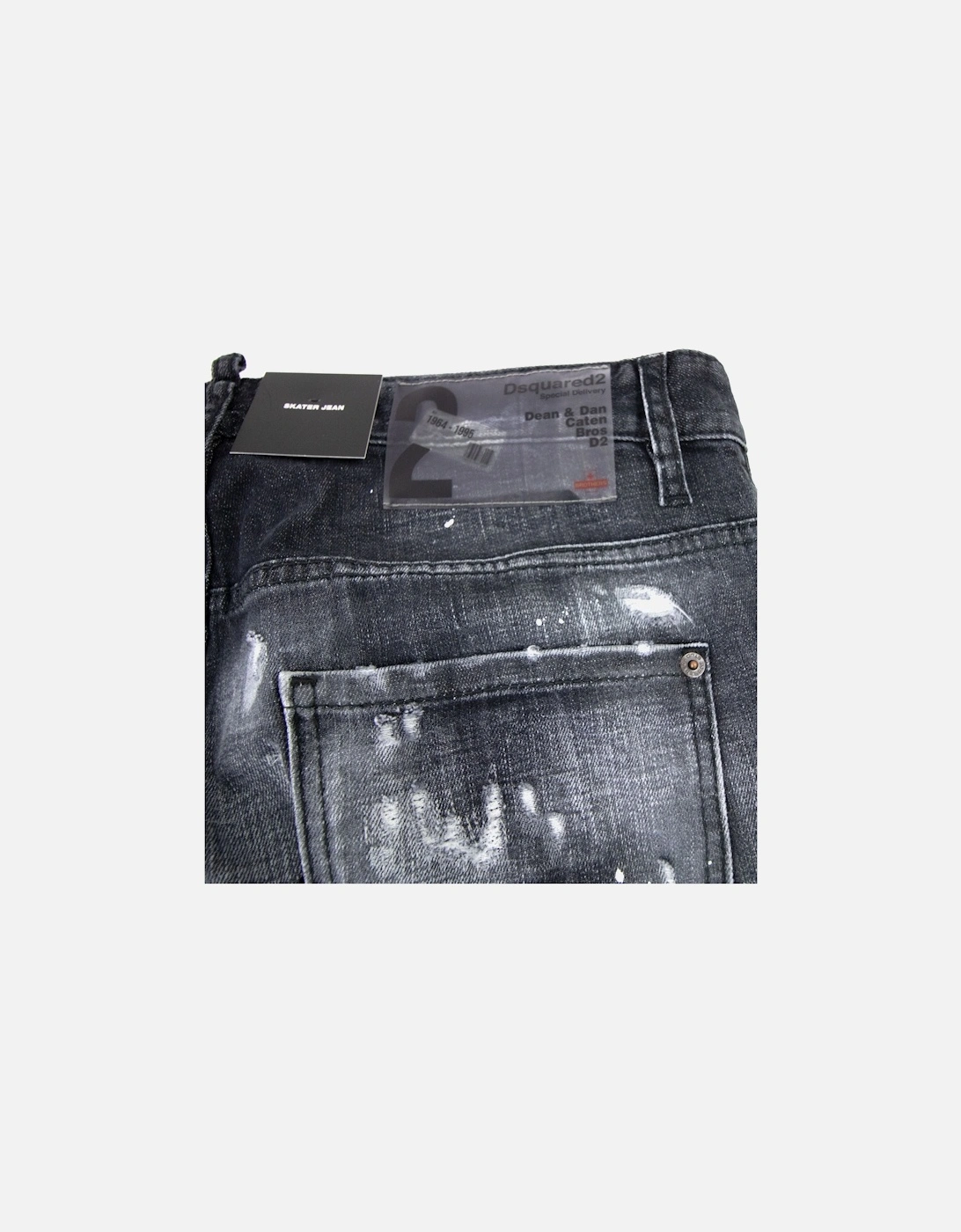 Black Ripped Wash Skater Jean Black