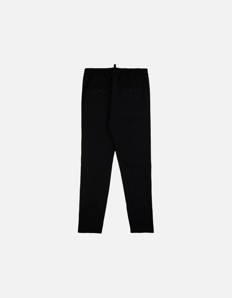 Tape Details Stretch Wool Joggers Black 900