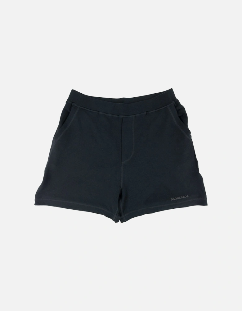 Rubber Logo Stretchy Shorts Black