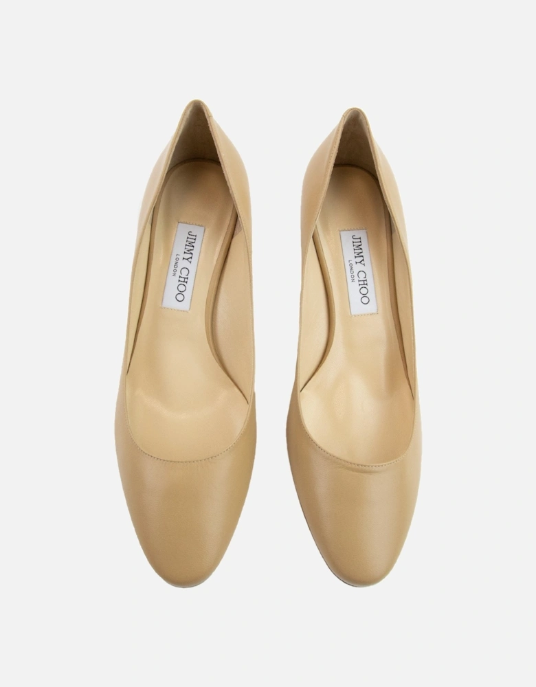 Esme Kid Leather Heels Nude