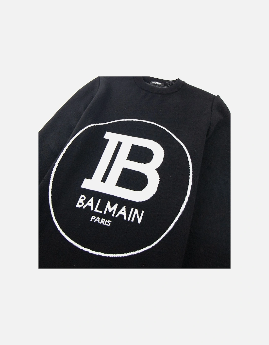 Circle Logo Knitted Crew Neck Sweatshirt Black