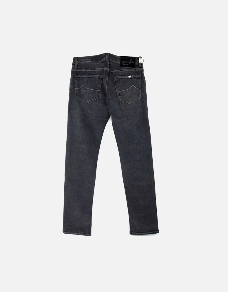 Black Patch Stretch Jeans Dark Grey 001