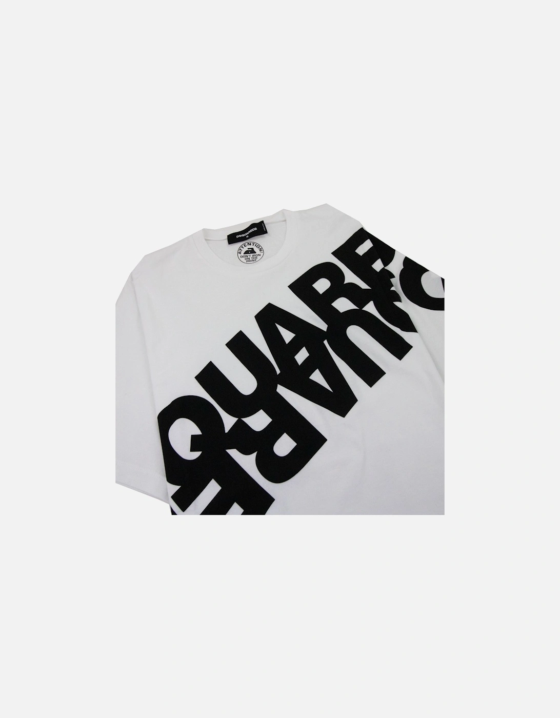 Diagonal Logo Print Tshirt White