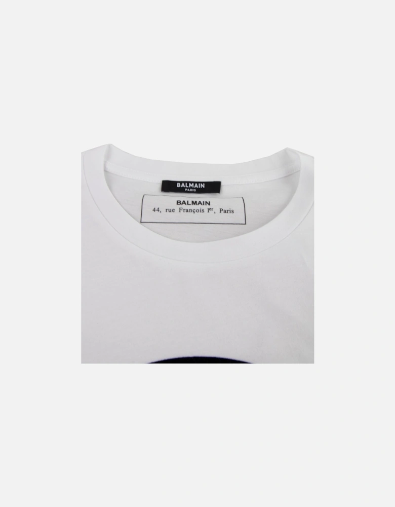 Cotton T-shirt With Velvet Medallion White