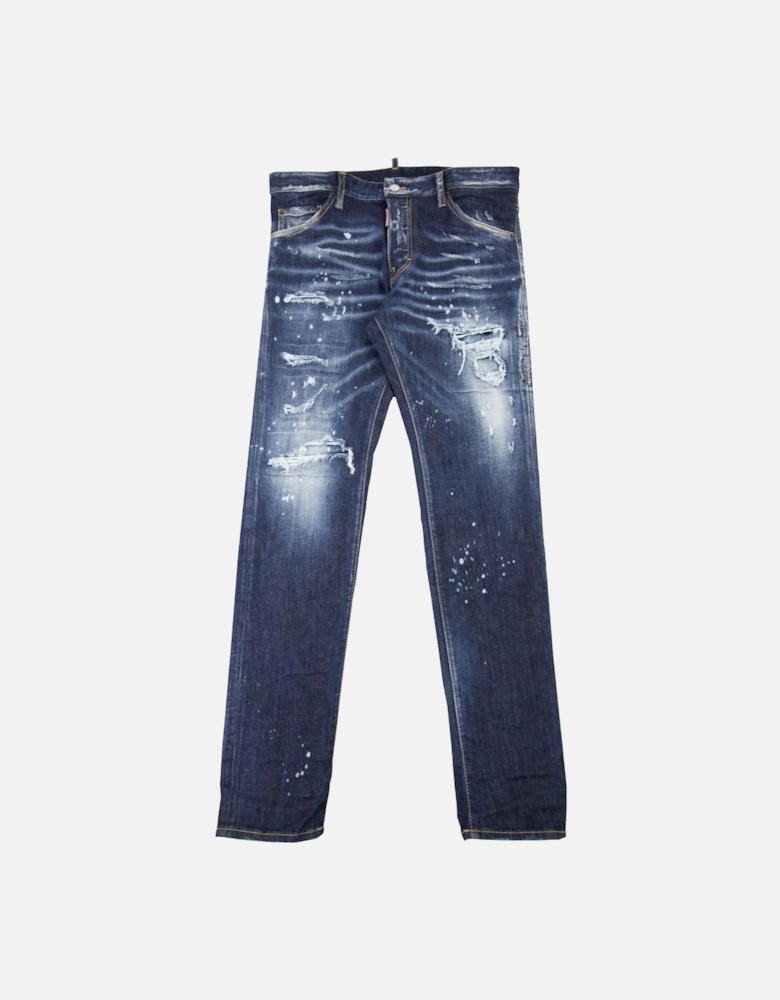 Dark Ripped Bleach Wash Cool Guy Jeans Denim 470