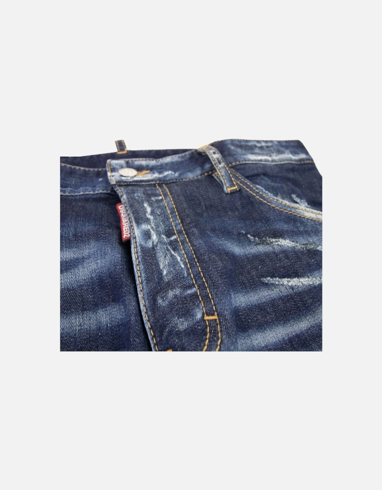 Dark Ripped Bleach Wash Cool Guy Jeans Denim 470