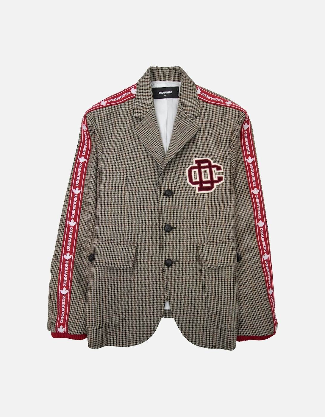 Tape Detail Check Sport Blazer Jacket Beige 001, 5 of 4