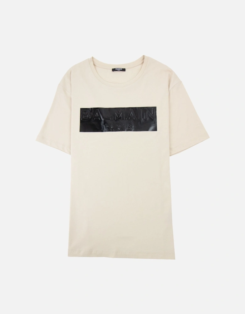 Logo Black Print T Shirt Ivory Gfe