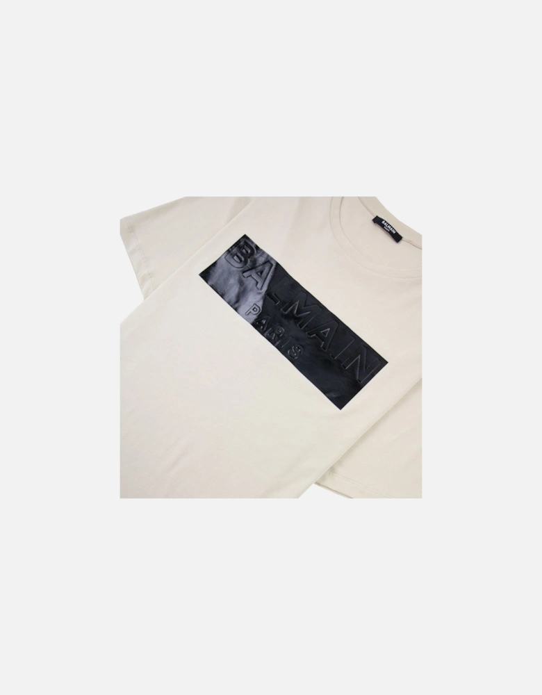 Logo Black Print T Shirt Ivory Gfe