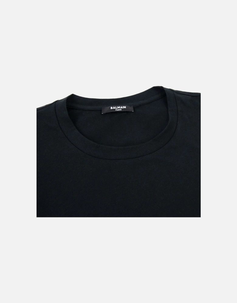 Gold Paris Logo Print T Shirt Black Ead