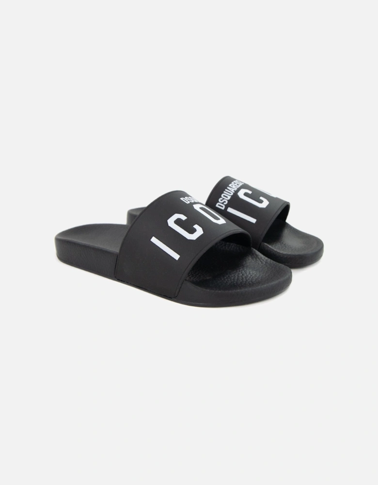 Be Icon Rubber Sliders Black