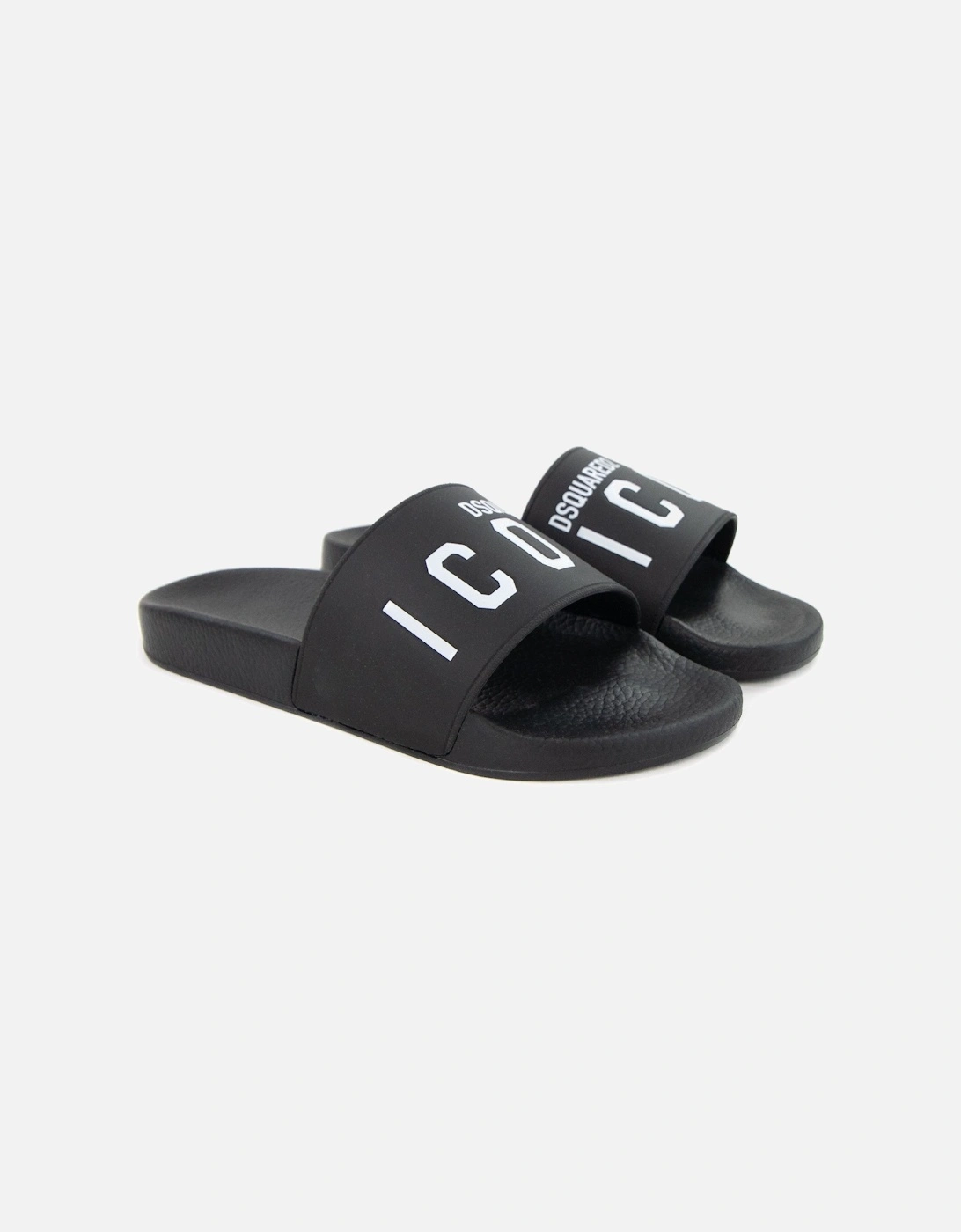 Be Icon Rubber Sliders Black