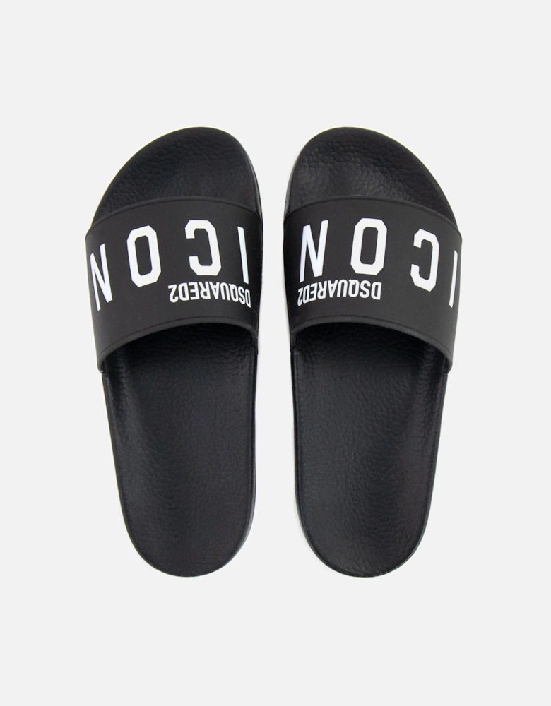 Be Icon Rubber Sliders Black
