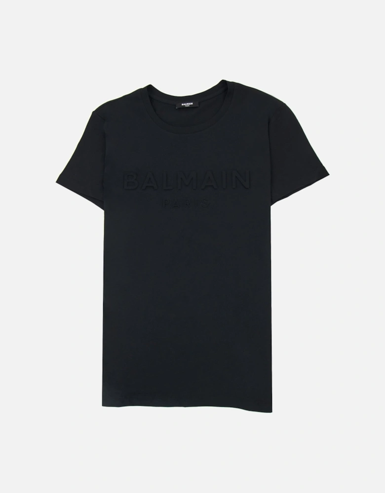 Embossed Paris Logo T Shirt Black 0pa