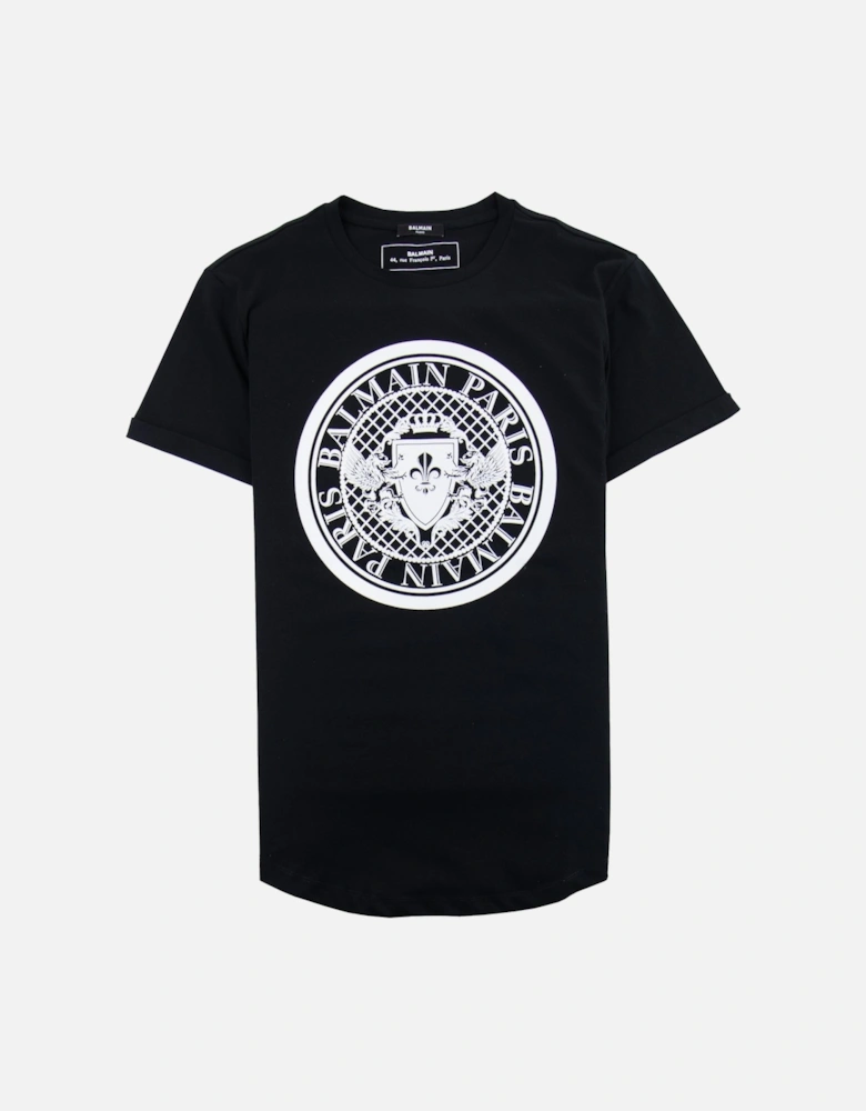 Cotton T-shirt Velvet Medallion Black