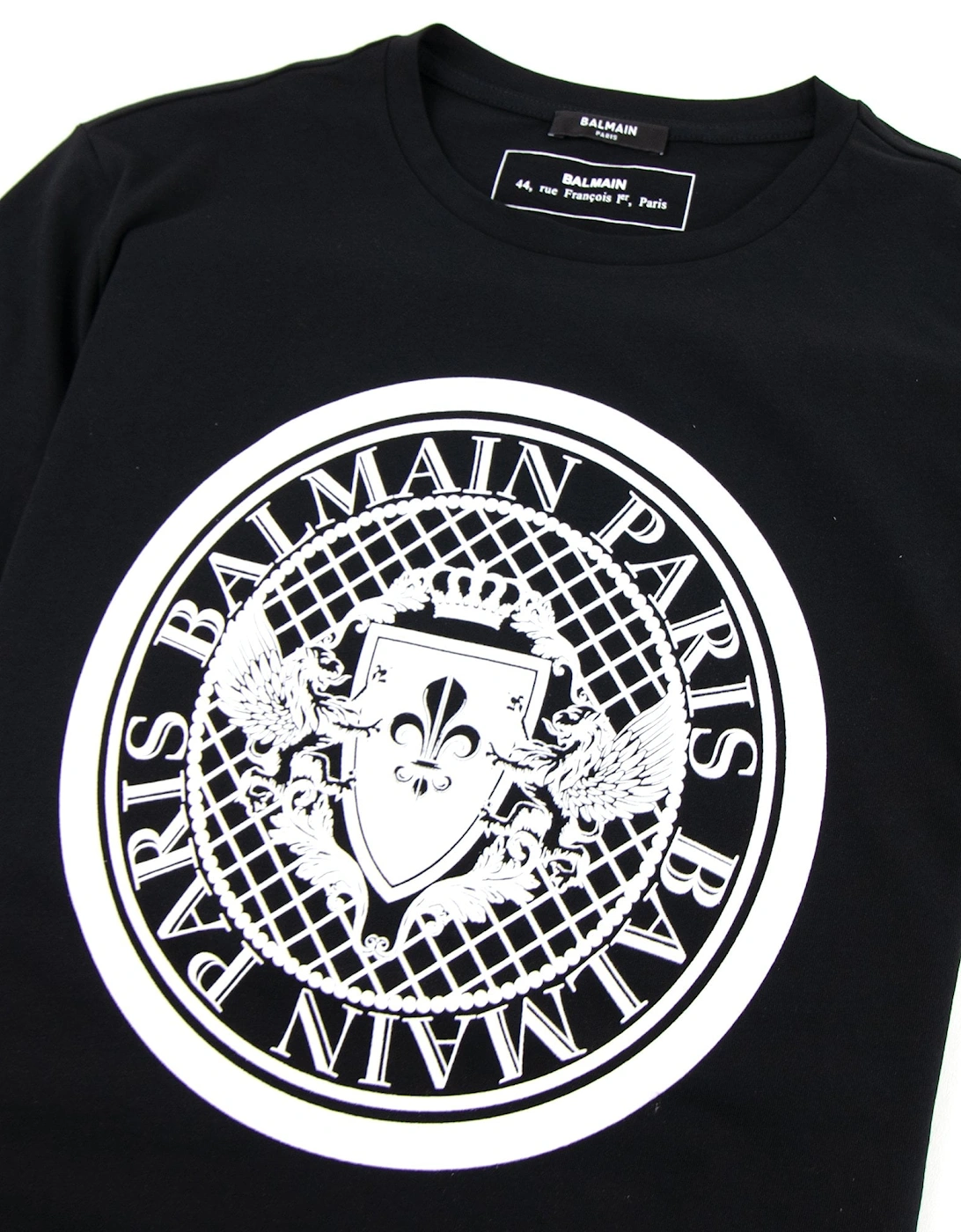Cotton T-shirt Velvet Medallion Black