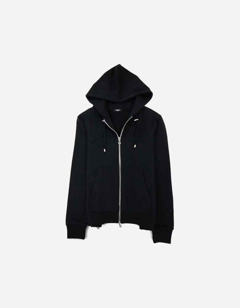 Logo Print Drawstring Hoodie Black Eab