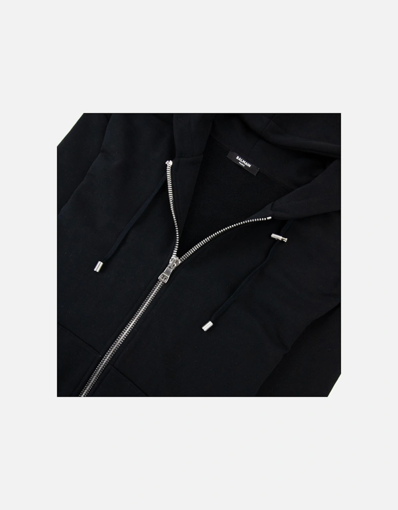 Logo Print Drawstring Hoodie Black Eab