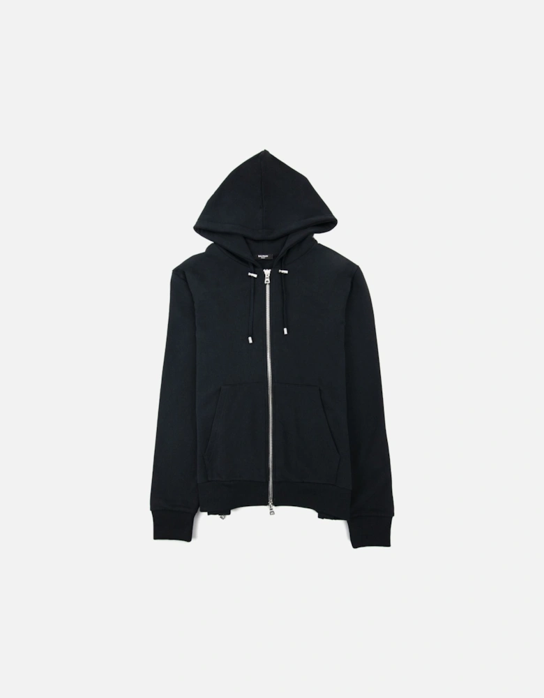 Logo Print Drawstring Hoodie Black Eab