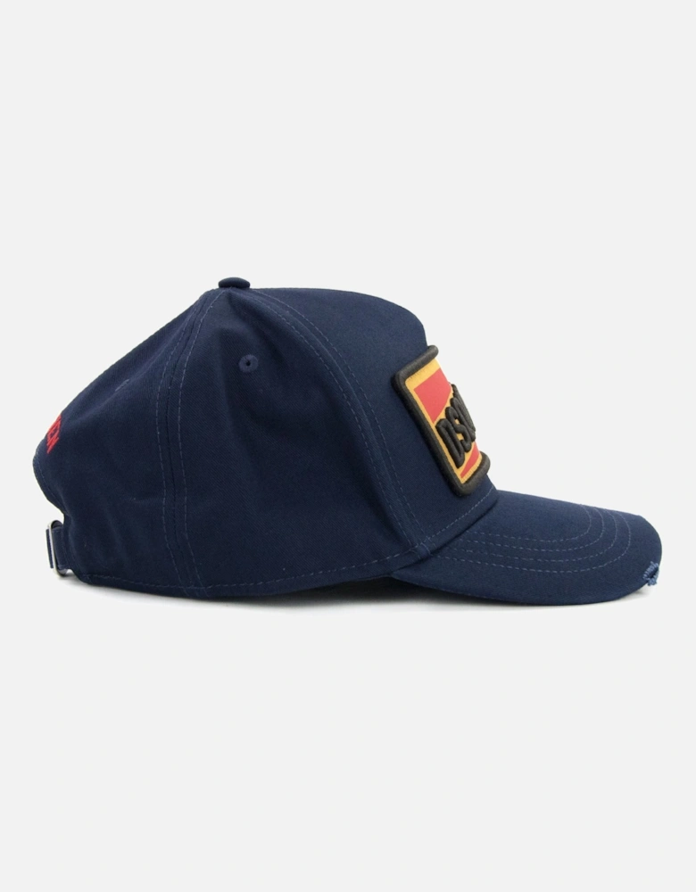 Gabardine Caten Baseball Cap Navy Blue