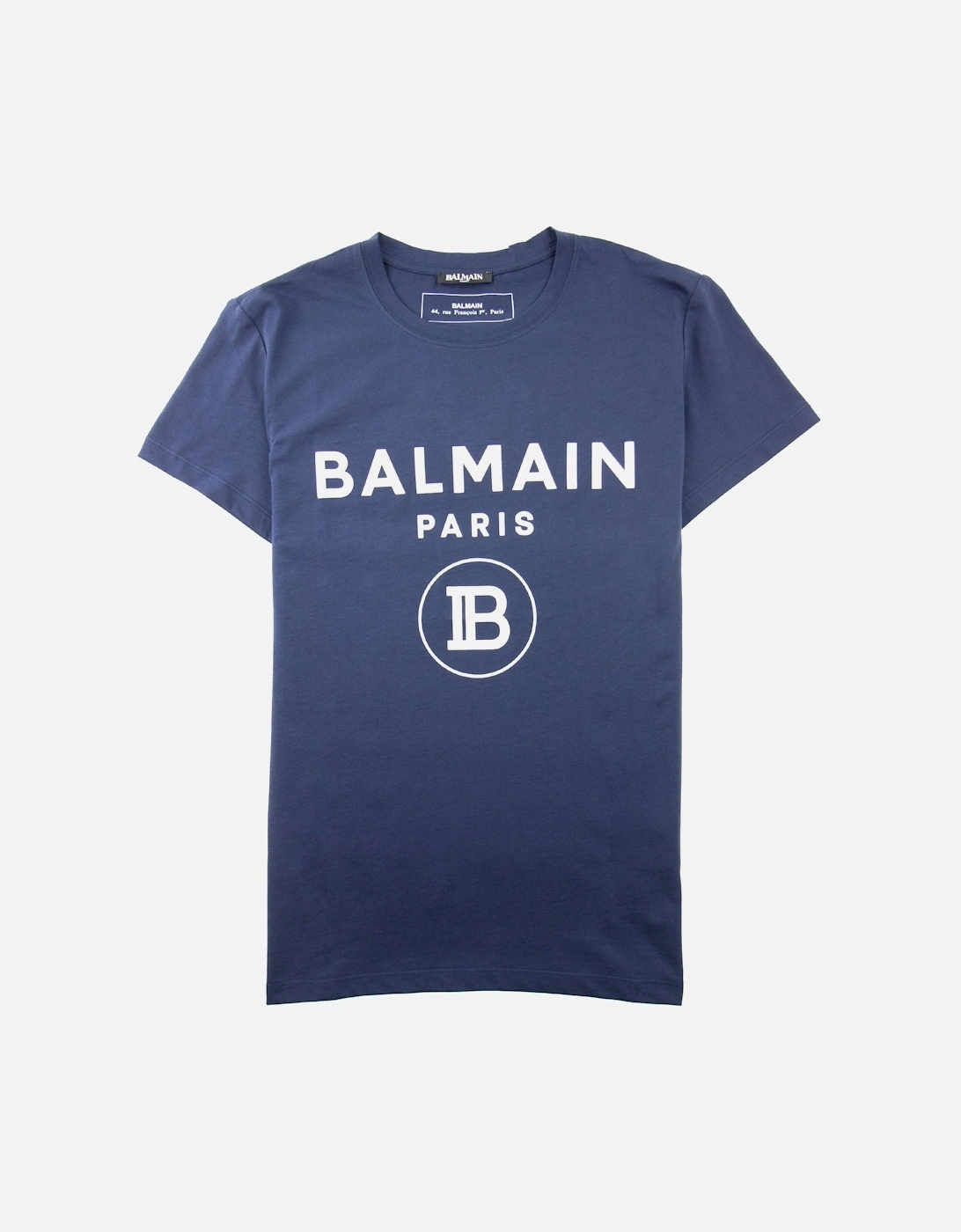 Printed White Velvet Logo T-Shirt Navy, 3 of 2