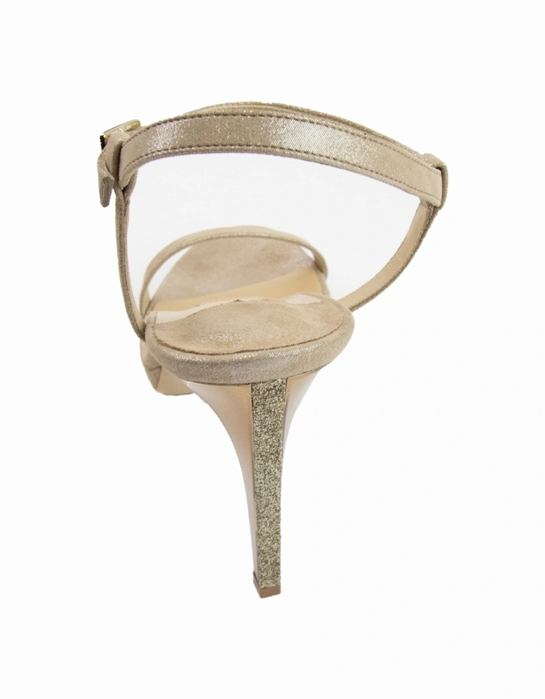 Claudette 100 Shimmer Leather Sandals Nude