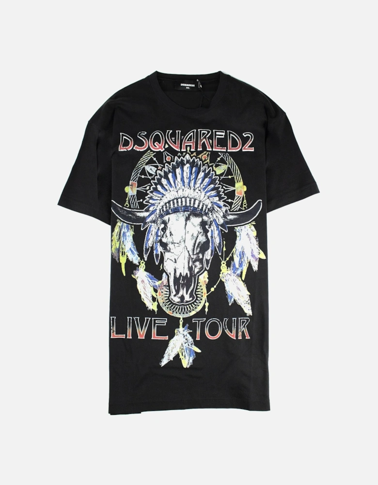Live Tour Printed T Shirt Black