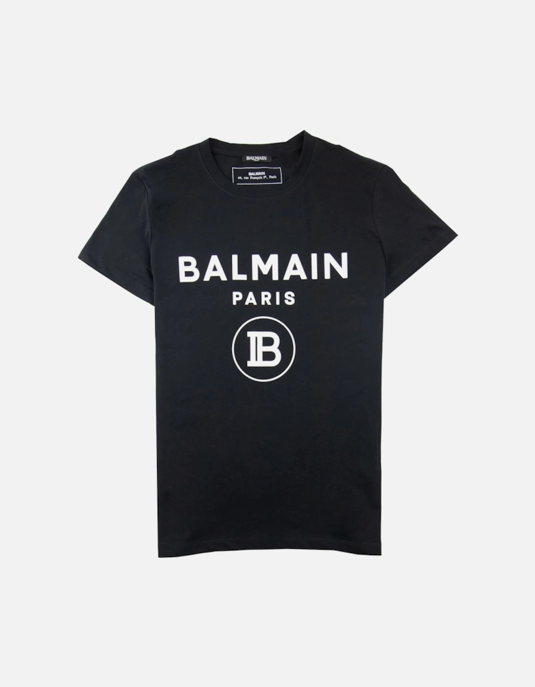 Printed White Velvet Logo T-Shirt Black