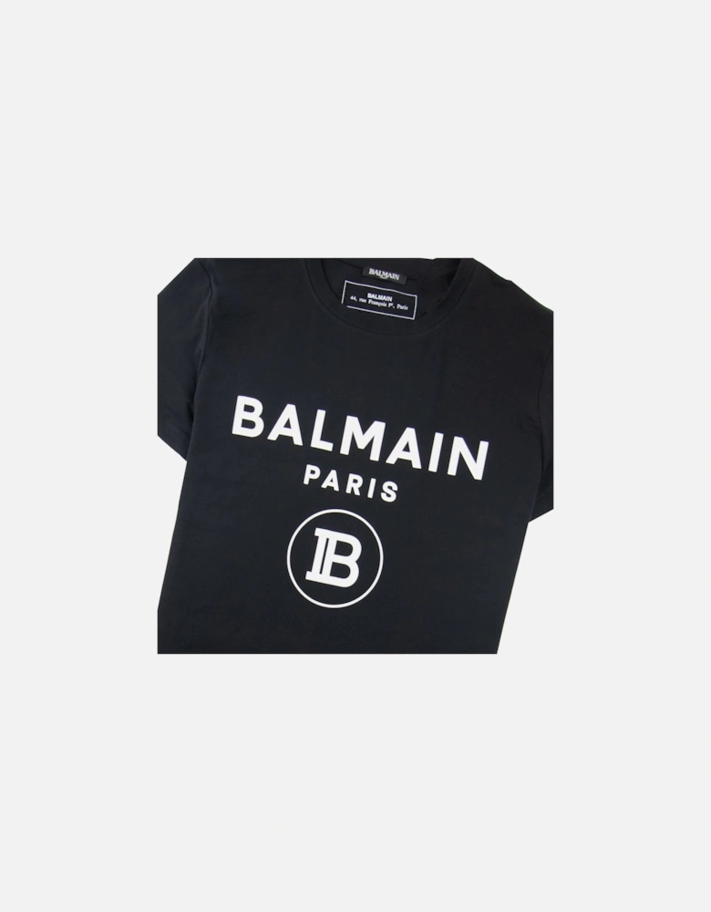 Printed White Velvet Logo T-Shirt Black