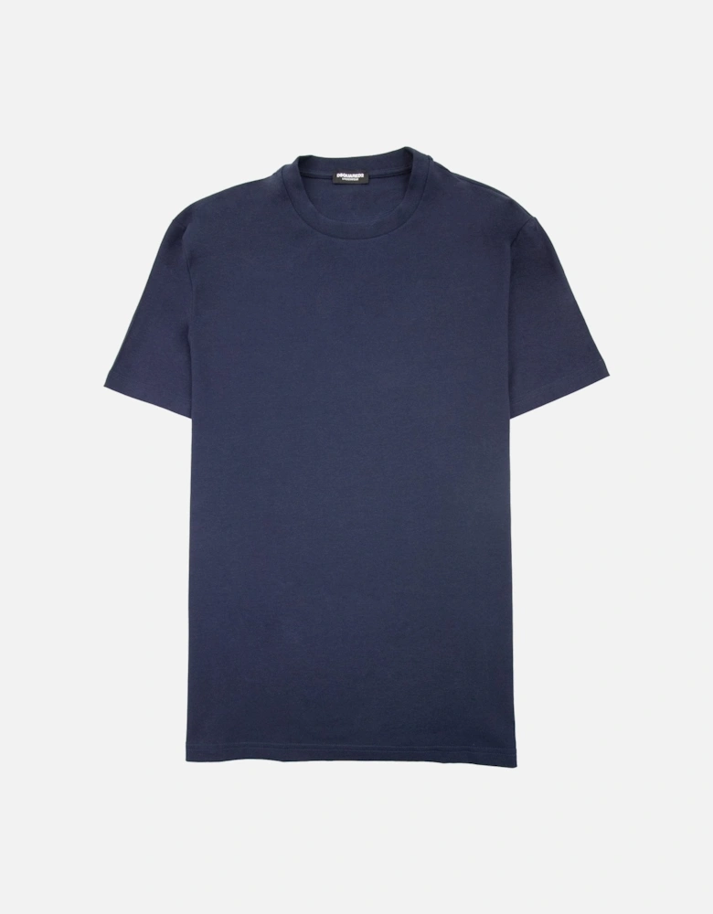 Embroidered Back Logo T Shirt Navy