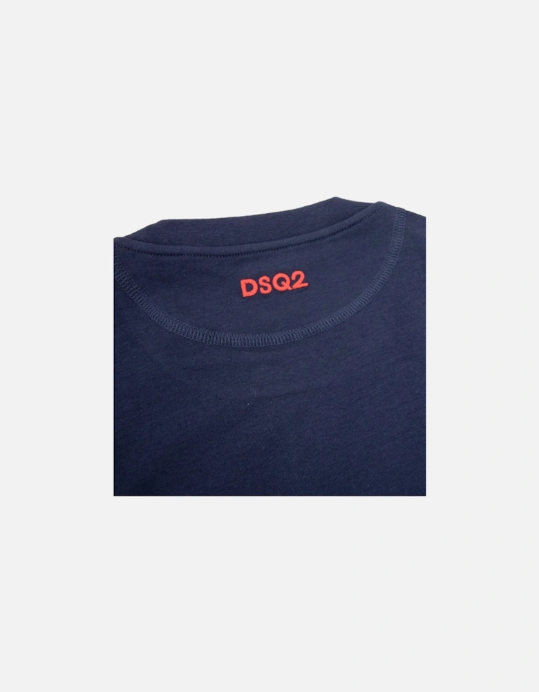 Embroidered Back Logo T Shirt Navy