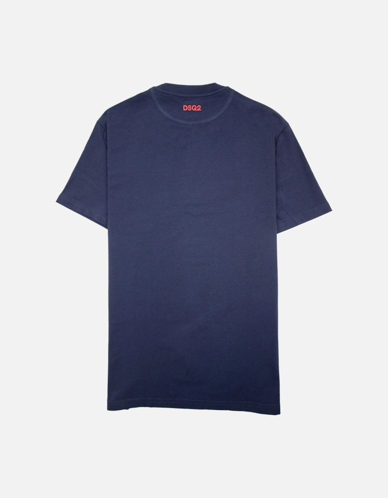 Embroidered Back Logo T Shirt Navy