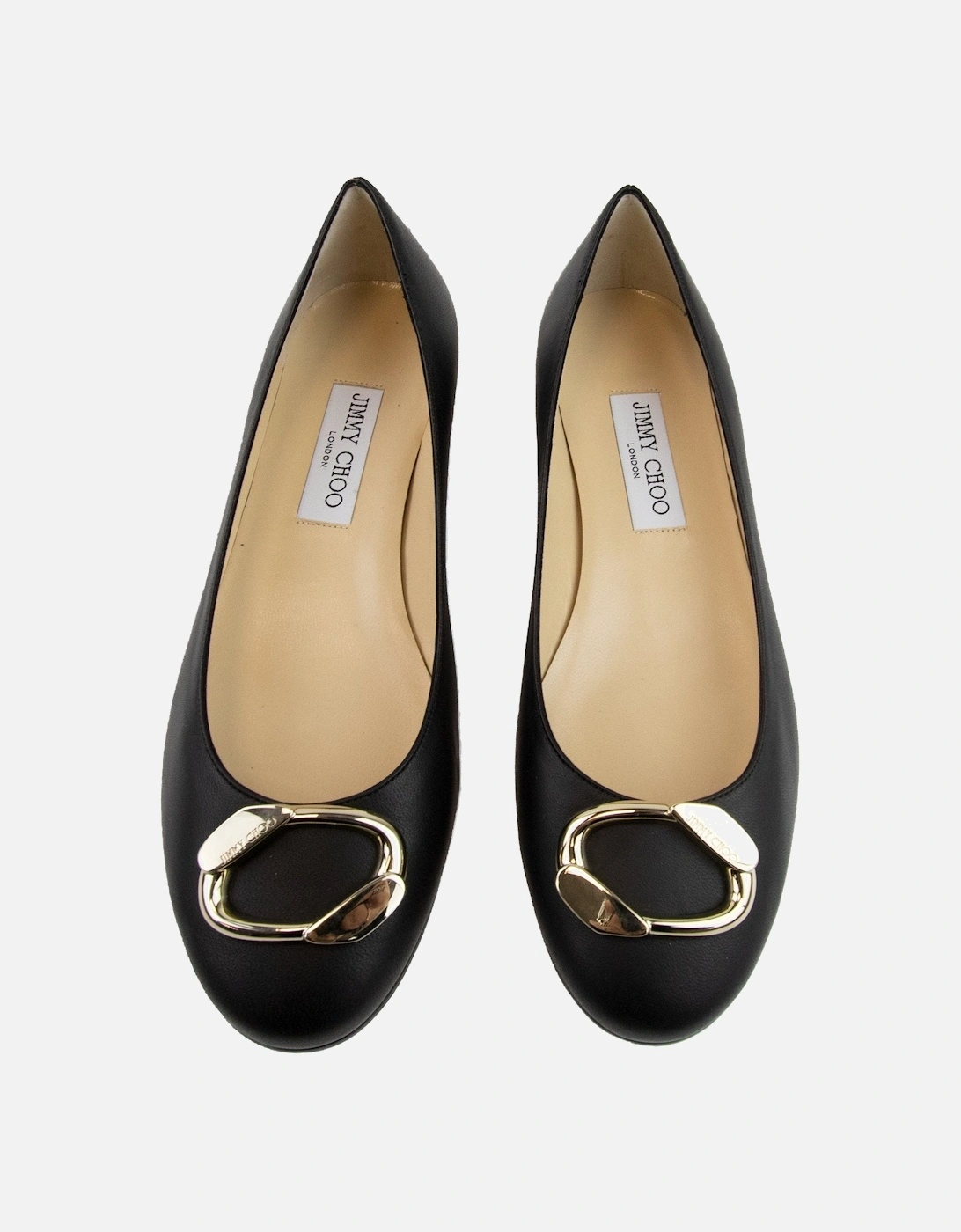 Garmeen Nappa Leather Ballet Flats Black