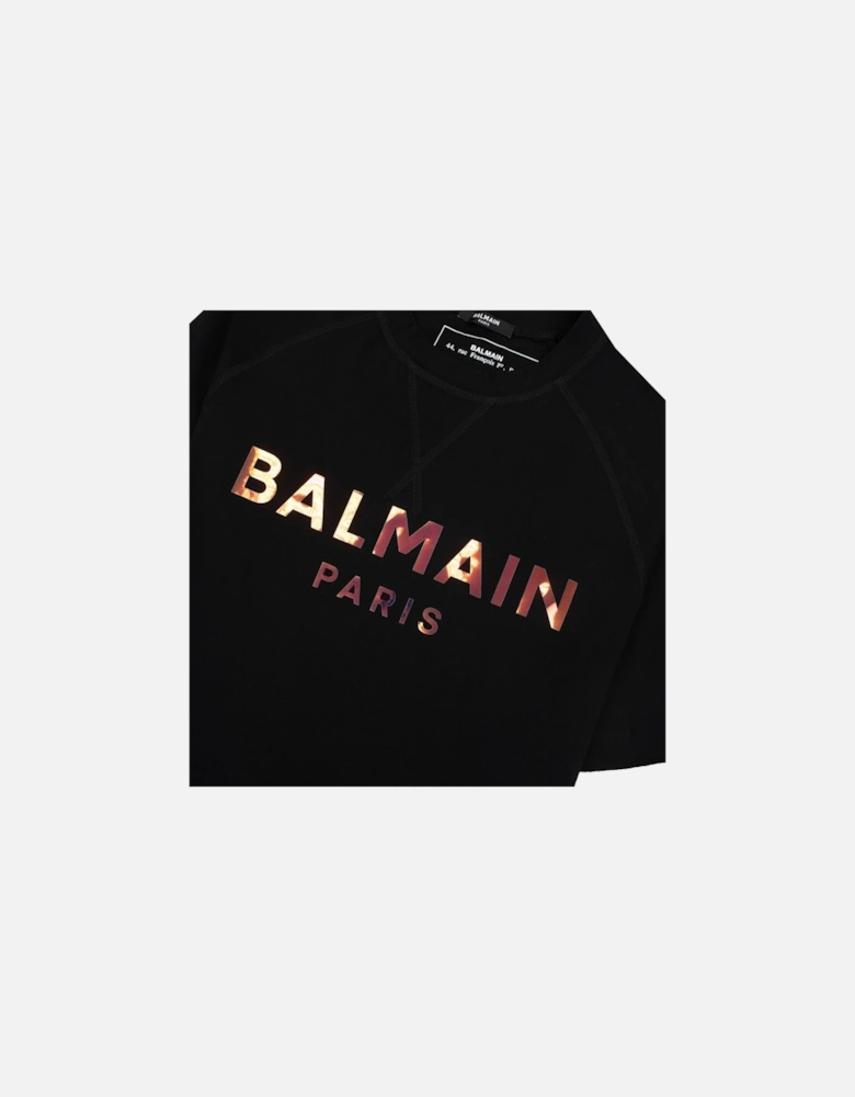Paris Metalic Logo T Shirt Black