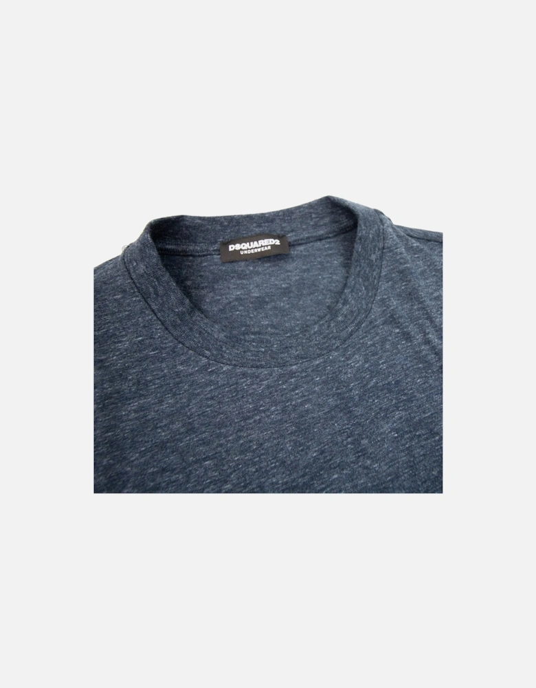 Embroidered Back Logo T Shirt Marl Blue