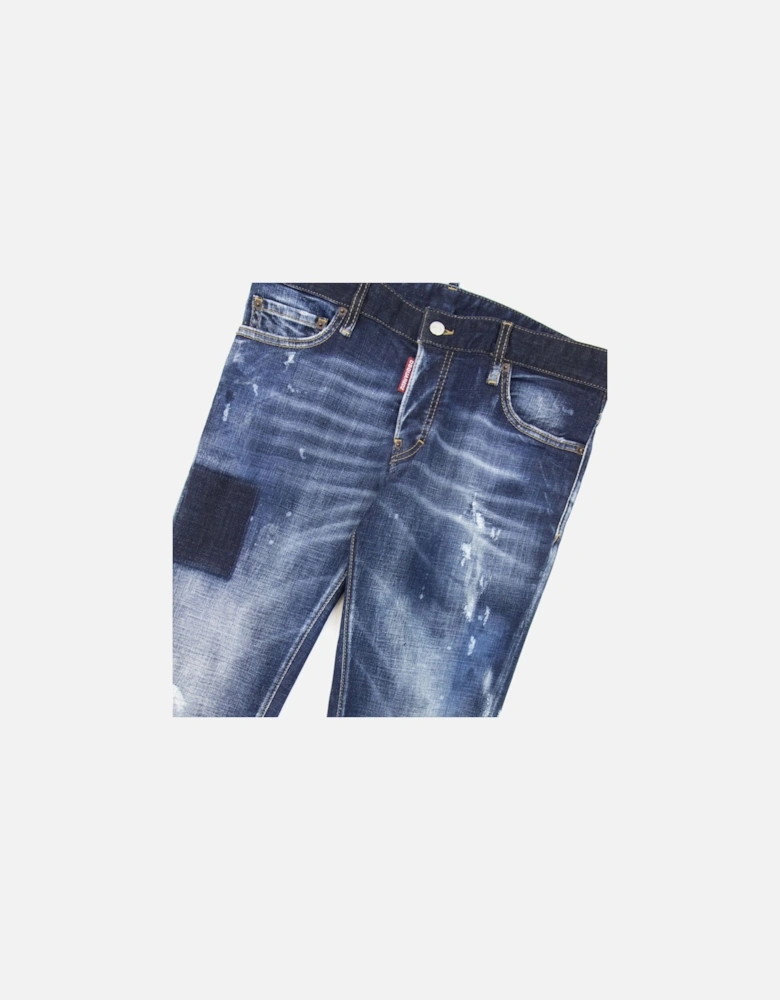 Dark Splater Wash Cool Guy Jeans Navy Blue 470