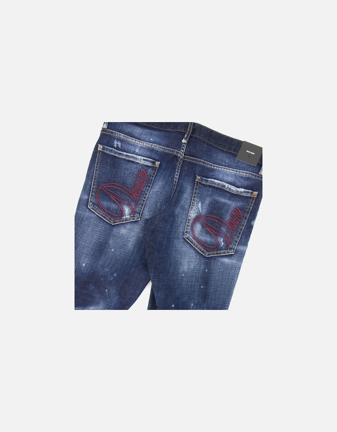 Dark Splater Wash Cool Guy Jeans Navy Blue 470